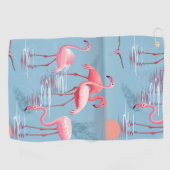 SERVIETTE DE GOLF FLAMANTS ROSES MOTIF 1 (Horizontal)