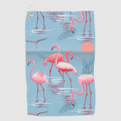 SERVIETTE DE GOLF FLAMANTS ROSES MOTIF 1 (Devant)