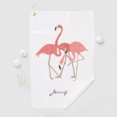 Serviette De Golf Flamants roses roses Oiseaux tropicaux avec votre (En situation)
