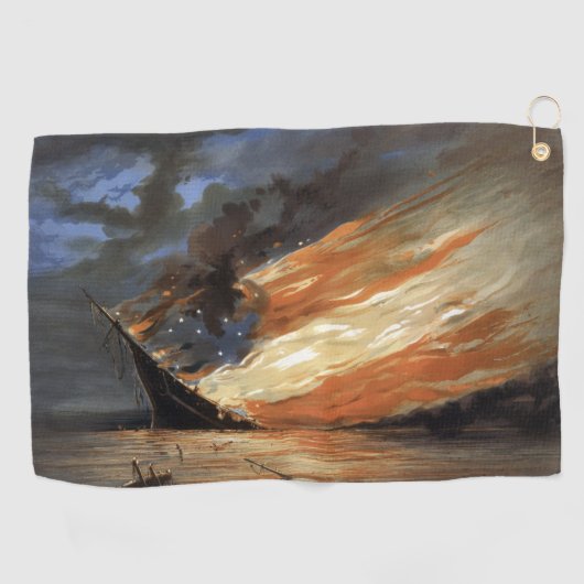 Serviette De Golf Flambeaux de la guerre civile rebelle sur le feu d (Horizontal)