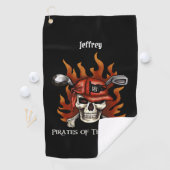 Serviette De Golf Flame Edgy Crâne Pirate Golfer Golf Towne (En situation)