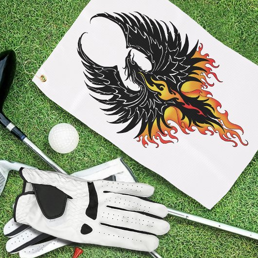 Serviette De Golf Flammes tribales Phoenix Firebird