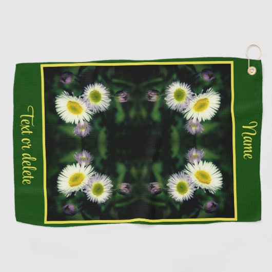 Serviette De Golf Fleabane sauvage Fleur de marguerite Abstraite per (Horizontal)