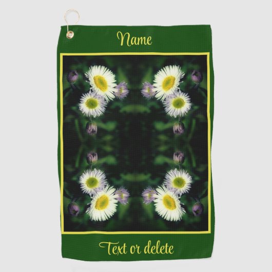 Serviette De Golf Fleabane sauvage Fleur de marguerite Abstraite per (Devant)