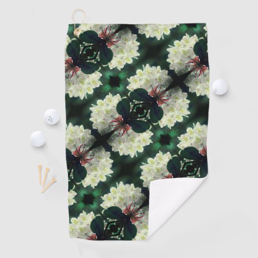 Serviette De Golf Fleur Azalea Blanc Avec Motif Raindrops (En situation)