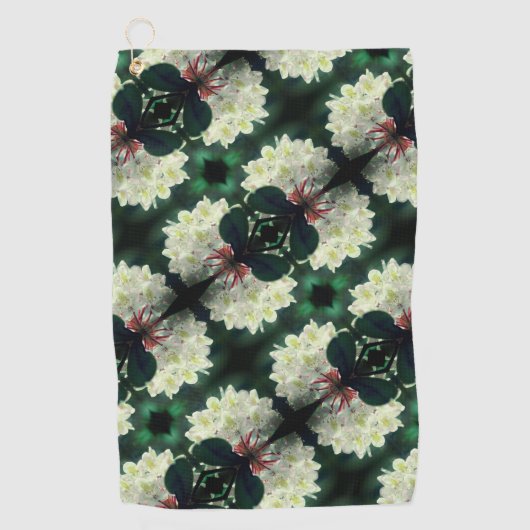 Serviette De Golf Fleur Azalea Blanc Avec Motif Raindrops (Devant)