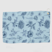 Serviette De Golf Fleur Bleue (Horizontal)