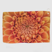 Serviette De Golf Fleur Centre Orange Dahlia (Horizontal)