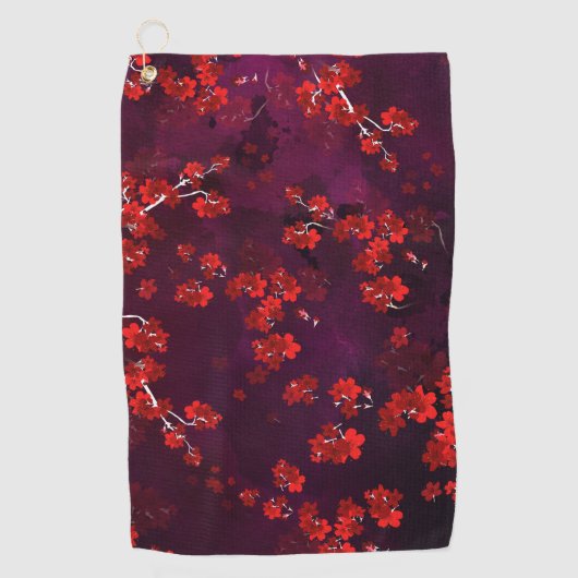 Serviette De Golf Fleur cerise 3 (Devant)