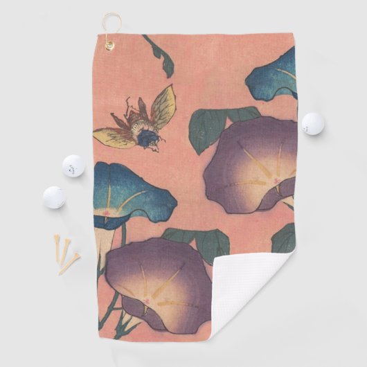 Serviette De Golf Fleur d'abeille rose classique Hokusai Art (En situation)