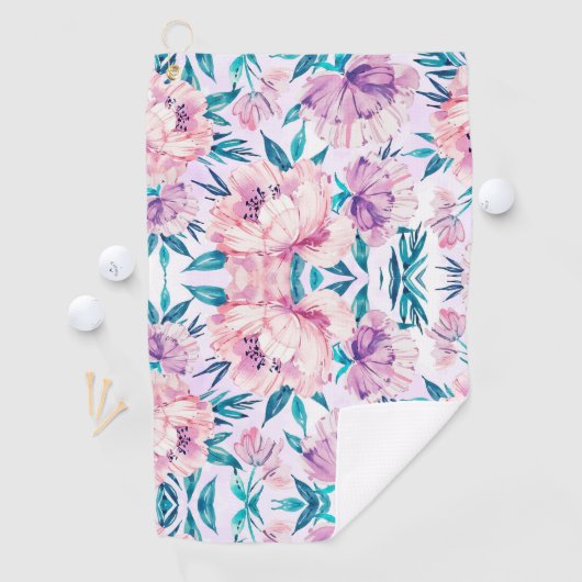 Serviette De Golf Fleur d'aquarelle (En situation)
