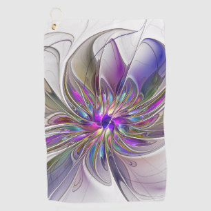 Serviette De Golf Fleur d'art Abstrait, énergique et coloré