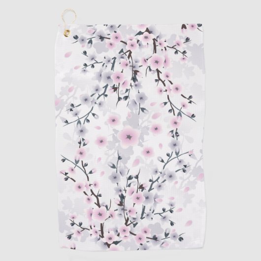 Serviette De Golf Fleur de cerisier rose pâle  (Devant)