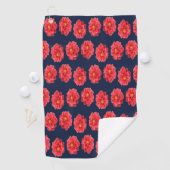 Serviette De Golf Fleur de dahlia rose en bleu (En situation)