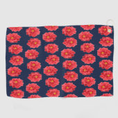 Serviette De Golf Fleur de dahlia rose en bleu (Horizontal)
