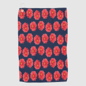 Serviette De Golf Fleur de dahlia rose en bleu (Devant)