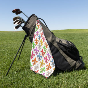 Serviette De Golf Fleur-de-lis Fleurs Blanc Bold Coloré