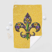 Serviette De Golf Fleur de lis Floral Mardi Gras (En situation)