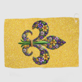 Serviette De Golf Fleur de lis Floral Mardi Gras (Horizontal)