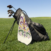 Serviette De Golf Fleur de lis jaune et vert violet (Vert)