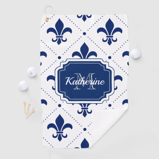 Serviette De Golf Fleur de lis Motif (En situation)