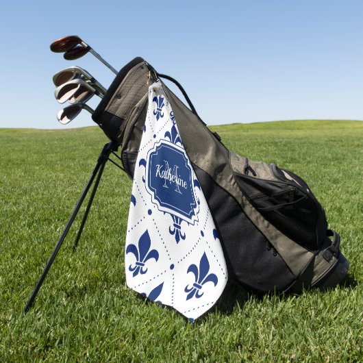 Serviette De Golf Fleur de lis Motif (Vert)