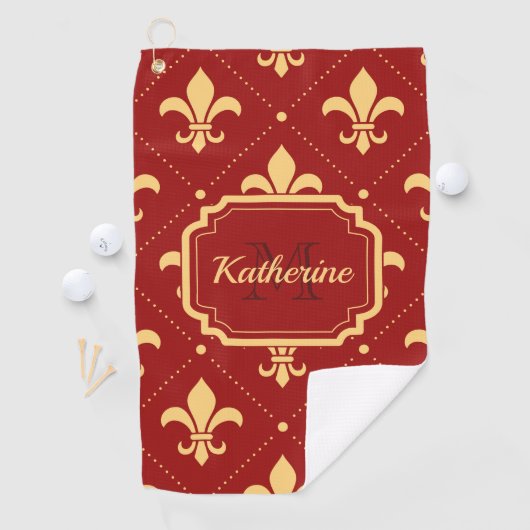 Serviette De Golf Fleur de lis Motif (En situation)