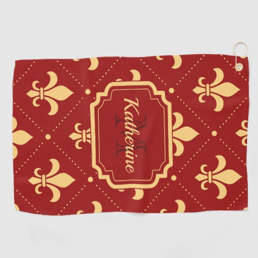 Serviette De Golf Fleur de lis Motif (Horizontal)