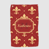 Serviette De Golf Fleur de lis Motif (Devant)
