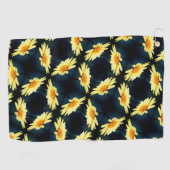 Serviette De Golf Fleur de marguerite jaune gros Motif (Horizontal)