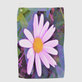 Serviette De Golf Fleur de marguerite rose (Devant)