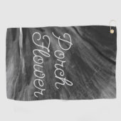 Serviette De Golf Fleur de porche / Noir et blanc / (Horizontal)