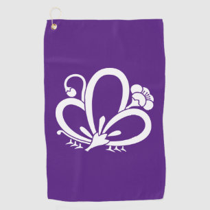Serviette De Golf Fleur de prunier en forme de papillon ombré