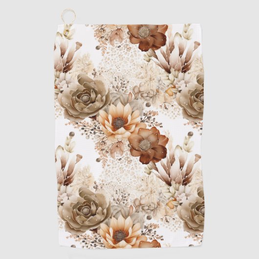Serviette De Golf Fleur de Sud-Ouest Crème Marron Occidental (Devant)