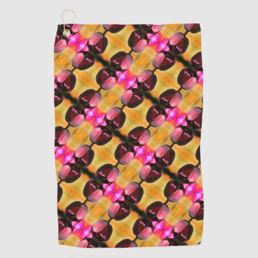 Serviette De Golf Fleur de tulipe violette foncée Motif Abstrait (Devant)
