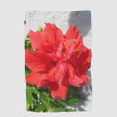 Serviette De Golf Fleur d'Hibiscus Orange Florale Tropicale (Devant)