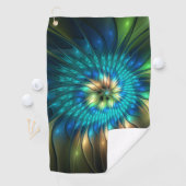 Serviette De Golf Fleur d'Imaginaire lumineux, Fractale Abstraite co (En situation)