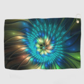 Serviette De Golf Fleur d'Imaginaire lumineux, Fractale Abstraite co (Horizontal)