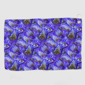 Serviette De Golf Fleur Iris Violet / Esthétique / Carrelé / (Horizontal)