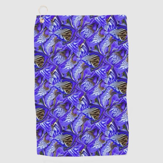 Serviette De Golf Fleur Iris Violet / Esthétique / Carrelé / (Devant)