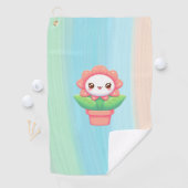 Serviette De Golf Fleur mignonne, capricieuse en pot (En situation)