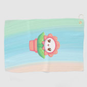 Serviette De Golf Fleur mignonne, capricieuse en pot (Horizontal)