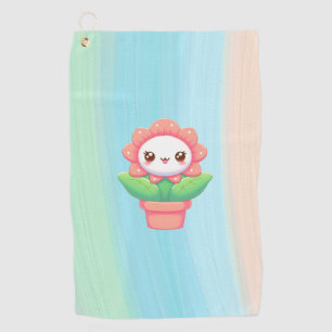 Serviette De Golf Fleur mignonne, capricieuse en pot
