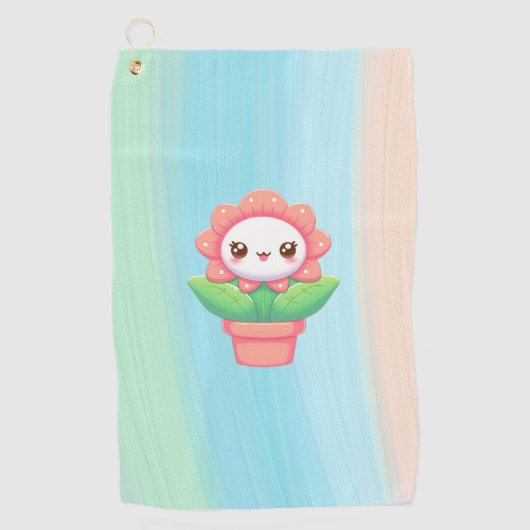 Serviette De Golf Fleur mignonne, capricieuse en pot (Devant)