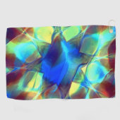 Serviette De Golf Fleur numérique bleue intense contrastant avec le  (Horizontal)