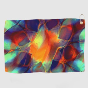 Serviette De Golf Fleur orange intense en texture polie numérique