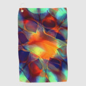 Serviette De Golf Fleur orange intense en texture polie numérique (Devant)