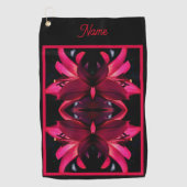 Serviette De Golf Fleur rouge Abstraite personnalisée (Devant)