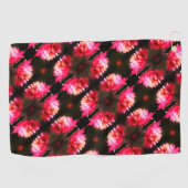 Serviette De Golf Fleur Rouge Dans Le Soleil Clôturer Motif (Horizontal)