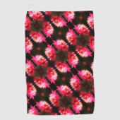 Serviette De Golf Fleur Rouge Dans Le Soleil Clôturer Motif (Devant)